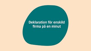 Deklaration för enskild firma [upl. by Rechaba]