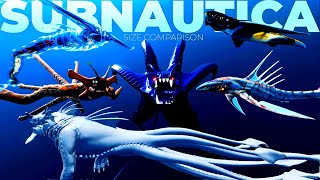 Subnautica Below Zero Size Comparison  Gargantuan Leviathan  3D Real Scale  3D Comparison [upl. by Van]