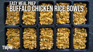 Meal Prep Buffalo Chicken Rice Bowls  Under 500 Calories 37g Protein [upl. by Wolfe142]