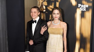 Angelina Jolie and son Knox 16 make first joint red carpet appearance in 3 years [upl. by Llennhoj252]