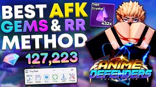 The BEST AFK GemReroll Method In Anime Defenders TinyTask Download [upl. by Nelon]