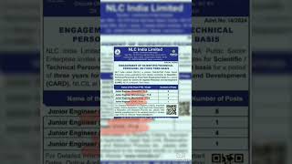 NLC JE RECRUITMENT OUT nlc nlcjobs notifications [upl. by Inerney702]