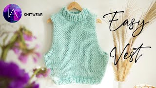 Easy Chunky Knit Cosy Vest Tutorial [upl. by Naud]