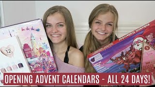 Opening Advent Calendars All 24 Days Christmas Countdown  Jacy and Kacy [upl. by Millicent]