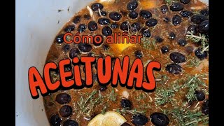 Cómo aliñar aceitunas negras ecológicas para consumir en aperitivos [upl. by Enyawud]