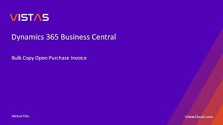 Dynamics 365 Business Central  Bulk Copy of Open Purchase Invoices  Business Central App [upl. by Anilef]