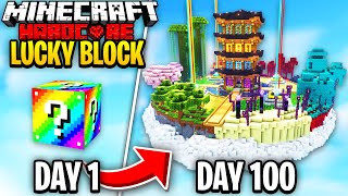 I Spent 100 Days In ONE BLOCK LUCKY BLOCK [upl. by Rodrique]