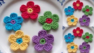 How to Crochet Flowers for Beginners Step by Step  Crochet Flower Tutorial [upl. by Tilda]