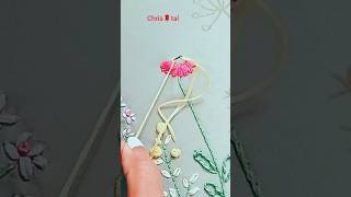 Lazydaisy stitch  Easy embroidery flower design for beginners [upl. by Ella999]