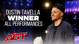 Dustin Tavella  AGT WINNER  All Performances  Americas Got Talent 2021 [upl. by Camm]