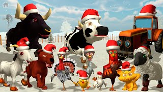 Los animales de la Granja de Zenón bailando  Juego del pollito y el tractor en Navidad [upl. by Oidacra561]