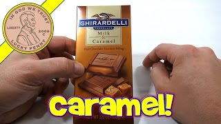 Ghirardelli Chocolate Milk amp Caramel Candy Bar  USA Candy Tasting [upl. by Shanney]