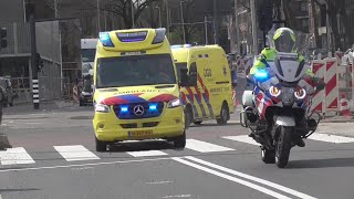 GROOT SPOEDTRANSPORT Politie Haaglanden begeleid Ambulances en OVDG met spoed uit s Gravenzande [upl. by Benia]