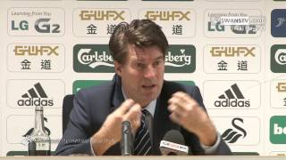 Swansea City VideoMichael Laudrup speaks after 31 loss to Spurs [upl. by Lyrak]