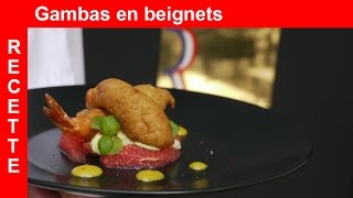 Recette des gambas en beignet [upl. by Higinbotham286]