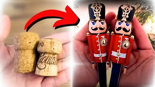 Create Your Own Festive Nutcrackers in 60 Minutes Wine Cork crafts [upl. by Aleet206]