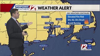 WPRI 12 Weather Forecast 111724 Mild Dry Today Fire Risk Continues [upl. by Kwang]