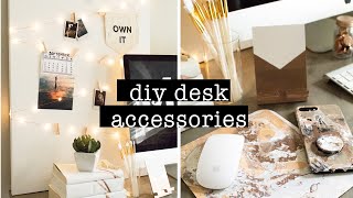 DIY DESK ACCESSORIES  COPPER amp WHITE DESK DECOR  XO MaCenna [upl. by Orsa]