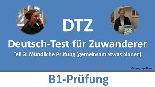 Deutsch lernen B1Prüfung DTZ  mündliche Prüfung  gemeinsam etwas planen [upl. by Kandy]