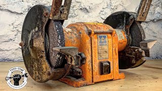 Rusty and Broken Bench Grinder  Awesome Restoration [upl. by Eilyr121]