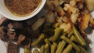 11012024 Daddys marinated skillet steak onion fried potatoes and green beans [upl. by Burk]