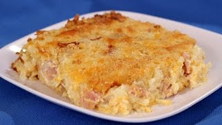 Ham and Hash Brown Casserole Recipe  Amy Lynns Kitchen [upl. by Edita]