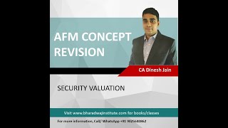 CA Final  AFM  Detailed Concept Revision  Security Valuation [upl. by Anale]