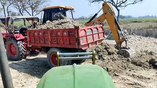 mahindra ko fasa diyajcb working with trolleyyadavagrofarm jcb tractor [upl. by Cirdla]