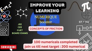 NUMERIQUE LECTURE 20 FRICTION BASED QUESTIONS  CLASS 11  CUET JEE CEE BOARD EXAMS [upl. by Enneira]