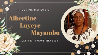 Memorial service  Albertine Luyeye Mayambu  10 November 2024 [upl. by Emma215]