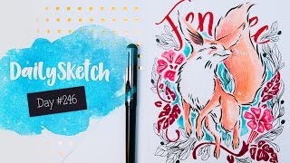 Daily Sketch 246  Art Timelapse  Fennec Fox Copic Marker Illustration [upl. by Flanagan]