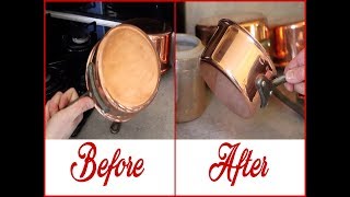 How to clean Mauviel Copper Pans  Grandmother technic [upl. by Ziagos368]