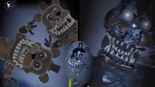 NIGHTMARE FREDDY AND FREDDLES IN FNAF AR  BATTLE AND WORKSHOP ANIMATIONS MOD [upl. by Annaira811]