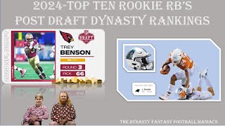 2024Top Ten rookie RB’s post Draft Dynasty Rankings [upl. by Atibat]