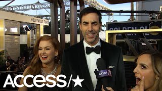 Sacha Baron Cohen amp Isla Fisher Joke That Theyre Down With Limo Love  Access [upl. by Nonnerb]