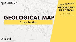 Geological Map Cross Section with line of unconformity Bangla Language [upl. by Tikna]