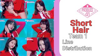 Produce 48 Short Hair Team 1  Line Distribution [upl. by Pavier]