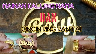 mainan kalung nama Bety dan cincin ring rantai emas murni 99 gold by toko mas setia baru [upl. by Heida]