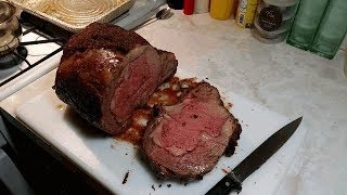 Rotisserie Beef Rib Roast roasted with the Cajun Bandit and Meater on the Weber Performer [upl. by Iphagenia]