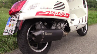 SOUND REVIEW DB KILLER ONOFF  VESPA GTS 300 AKRAPOVIC EXHAUST ULTRA MEGA LOUD [upl. by Florian]