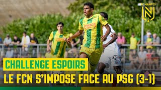 Challenge Espoirs  le FCN simpose sur le terrain du PSG 31 [upl. by Atsillak]