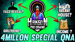 4M Special QnA Of HaksonProGaming  Girlfriend Reveal 😱 Face Reveal 🫣 [upl. by Ayinat]