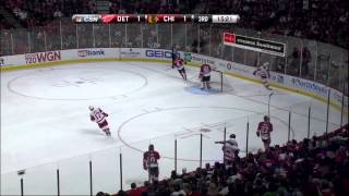 Johan Franzen goal 27 Jan 2013 Detroit Red Wings vs Chicago Blackhawks NHL Hockey [upl. by Anima]