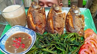 PINOY ALMUSAL PRITONG TILAPIA AT NILAGANG KANGKONG PLUS GINAMOS AT KAMATIS [upl. by Ned921]