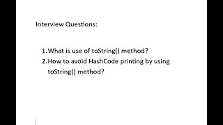 What is the use of toString method [upl. by Martres]