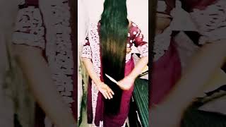 Hair Combing Vlog in SareeLong Hair bun daily use Haircutvloganjanavlog077 [upl. by Calvinna]