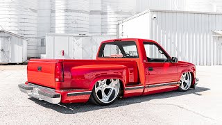 Bagged Stepside 96 Silverado on Billet Specialties  EZWIRELESS [upl. by Ednihek898]