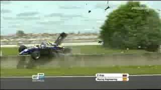 GP2  Ernesto Viso Crash France 30062007 [upl. by Bechler]