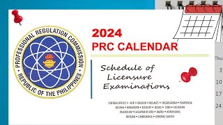 2024 PRC Licensure Examinations Schedule [upl. by Atkins]