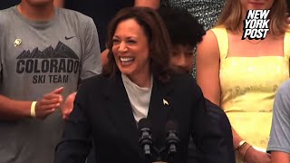 Kamala Harris makes first public appearance since Biden ended his candidacy [upl. by Jania140]